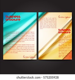 Vector brochure template design, A4 size with colorful wavy polygonal pattern. Professional business flyer template or corporate banner design, can be use for publishing, print and presentation.