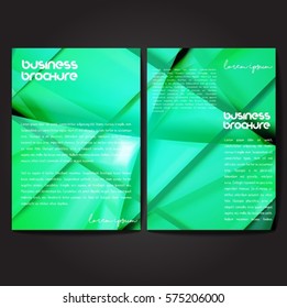 Vector brochure template design, A4 size with colorful wavy polygonal pattern. Professional business flyer template or corporate banner design, can be use for publishing, print and presentation.