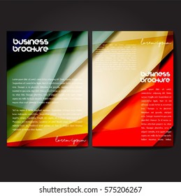 Vector brochure template design, A4 size with colorful wavy polygonal pattern. Professional business flyer template or corporate banner design, can be use for publishing, print and presentation.