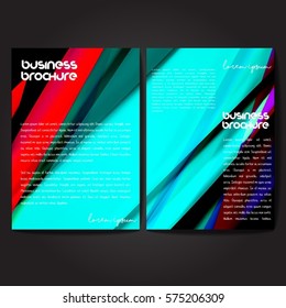 Vector brochure template design, A4 size with colorful wavy polygonal pattern. Professional business flyer template or corporate banner design, can be use for publishing, print and presentation.