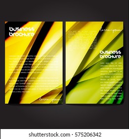 Vector brochure template design, A4 size with colorful wavy polygonal pattern. Professional business flyer template or corporate banner design, can be use for publishing, print and presentation.