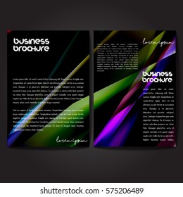 Vector brochure template design, A4 size with colorful wavy polygonal pattern. Professional business flyer template or corporate banner design, can be use for publishing, print and presentation.