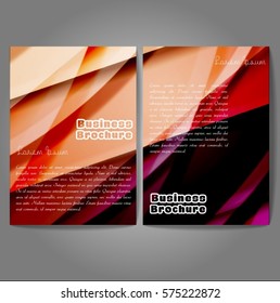 Vector brochure template design, A4 size with colorful wavy polygonal pattern. Professional business flyer template or corporate banner design, can be use for publishing, print and presentation.