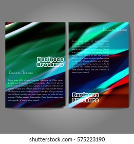 Vector brochure template design, A4 size with colorful wavy polygonal pattern. Professional business flyer template or corporate banner design, can be use for publishing, print and presentation.