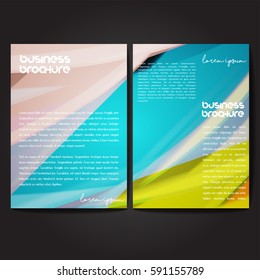 Vector brochure template design, A4 size with colorful wavy polygonal pattern. Professional business flyer template or corporate banner design, can be use for publishing, print and presentation.
