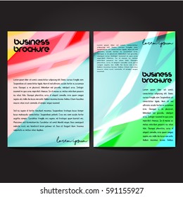 Vector brochure template design, A4 size with colorful wavy polygonal pattern. Professional business flyer template or corporate banner design, can be use for publishing, print and presentation.
