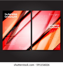 Vector brochure template design, A4 size with colorful wavy polygonal pattern. Professional business flyer template or corporate banner design, can be use for publishing, print and presentation.