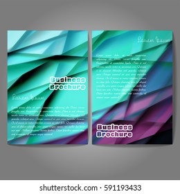 Vector brochure template design, A4 size with colorful wavy polygonal pattern. Professional business flyer template or corporate banner design, can be use for publishing, print and presentation.