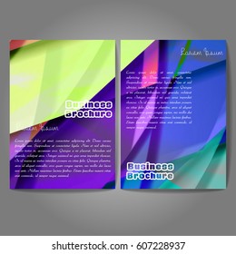 Vector brochure template design, A4 size with colorful polygonal pattern. Professional business flyer template or corporate banner design, can be use for publishing, print and presentation.