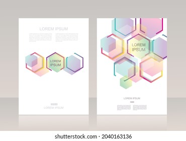 Vector  brochure template design abstract  transparent cells.