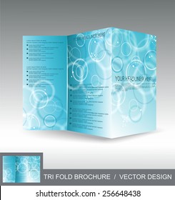  Vector brochure template design with blue awesome background