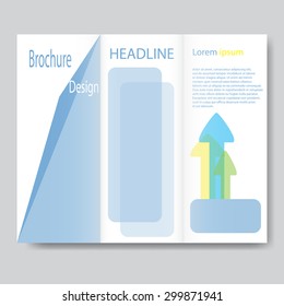 Vector brochure template design with blue elements.