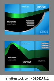Vector brochure template design with blue elements. EPS 10
