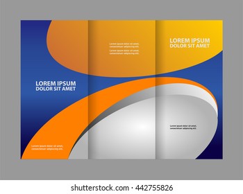 Vector brochure template design with blue elements. EPS 10
