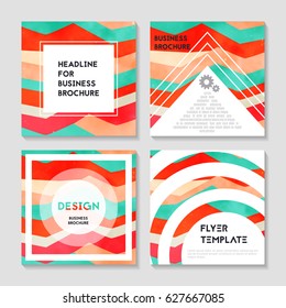 Vector brochure template design with blue and orange elements