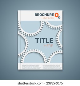 Vector  brochure template design with cogwheels.