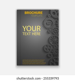 Vector brochure template design with cogwheels. Creative idea Eps10 vector for your design