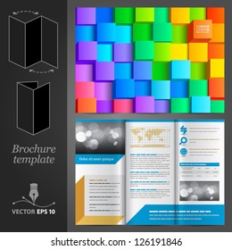 Vector brochure template design with color cubes. EPS 10