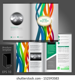 Vector brochure template design with color stripes. EPS 10