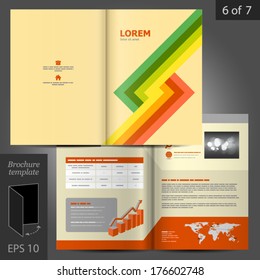 Vector brochure template design with color geometric lines