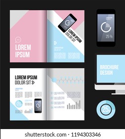 Vector brochure template design for company
