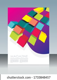 Vector brochure template design with cubes elements. EPS 10