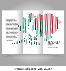 Vector brochure template design with flower.
