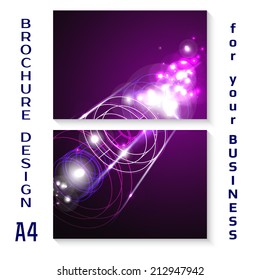 Vector brochure template design with futuristic elements. A4 poster