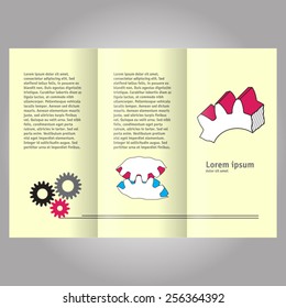 Vector brochure template design with gears.