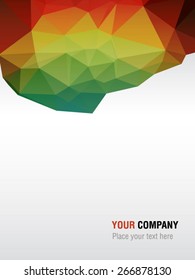 Vector brochure template design with geometric background, Flyer or booklet Layout.. Geometric Triangular Abstract Modern Background.