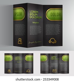 Vector brochure template design golden elements