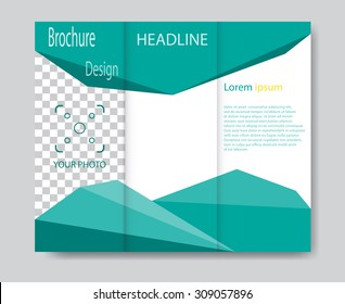 Vector brochure template design with green elements. EPS 10