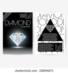 Vector brochure template design, luxury diamond theme, illustration