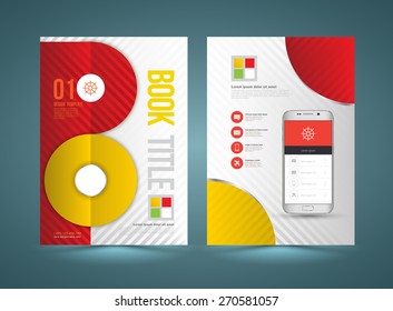 Vector brochure  template design with new smartphone. Business graphics brochures. Used for cover layout, infographics, brochures, flyers and prints.