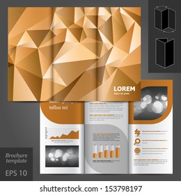 Vector brochure template design with origami paper elements. EPS 10