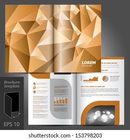 Vector brochure template design with origami paper elements. EPS 10