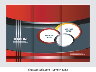 Vector brochure template design with red elements

