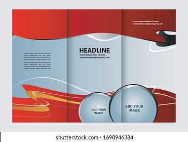 Vector brochure template design with red elements
