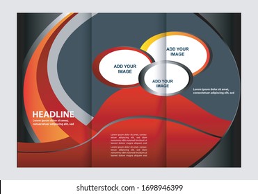 Vector brochure template design with red elements
