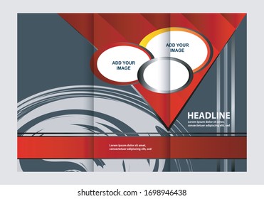Vector brochure template design with red elements
