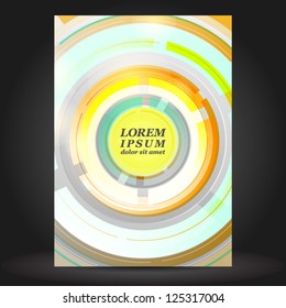 Vector brochure template design with round elements. EPS 10