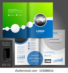 Vector brochure template design with round elements. EPS 10