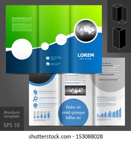 Vector brochure template design with round elements. EPS 10