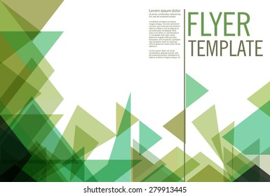 Vector brochure template design with triangle elements.