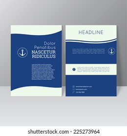 Vector brochure template design with triangles, icons and different elements. Flyer or booklet Layout.