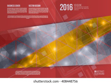 Vector  brochure template design with triangles and shapes