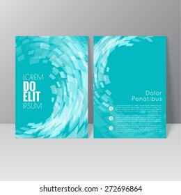 Vector brochure template design with the wave, swirl and different elements. Flyer or booklet Layout.
