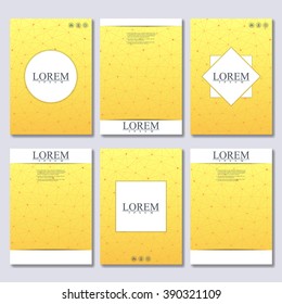 Vector brochure template, flyer, cover magazine. Structure molecule of DNA and neurons. Abstract background. Medicine, science and technology. Vector illustration