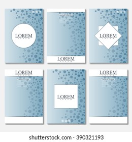 Vector brochure template, flyer, cover magazine. Structure molecule of DNA and neurons. Abstract background. Medicine, science and technology