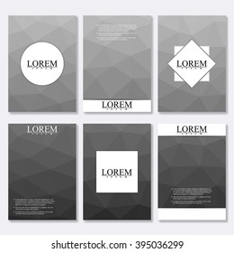 Vector brochure template, flyer, cover magazine. Business abstract background with triangles. Vector design illustration